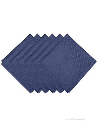 Ebecede Navy Blue Waffle Polyester Checkered Cloth Napkins Set of 6 Pieces 17x17 inch Napkins Hemmed Edges Washable Dinner Napkins Stain Resistant Table Napkins