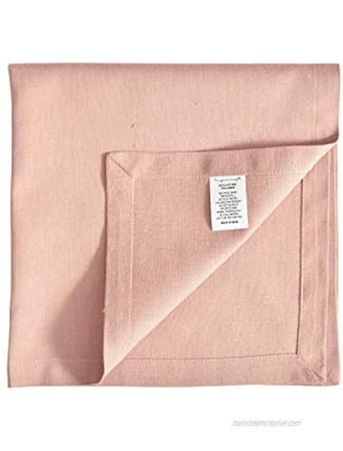 FINGERCRAFT Cloth Napkins Dinner Washable in Cotton Linen Fabric,Blush 12 Pack,Premium Quality Mitered Corners for Every Day Use Napkins are Pre Shrunk and Good Absorbency Dusty Pink