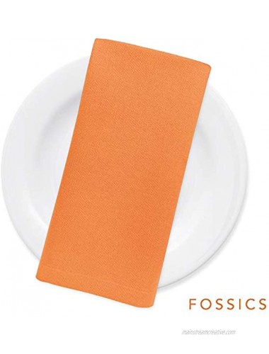 FOSSICS Designer Cloth Napkins One Dozen Oversized 20 x 20 inches | Woven from 100% Responsibly-Farmed Natural Cotton for Dinner Events Weddings | Apricot