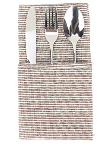 INFEI Narrow Striped Linen Cotton Dinner Cloth Napkins Set of 12 40 x 40 cm for Events & Home Use Brown