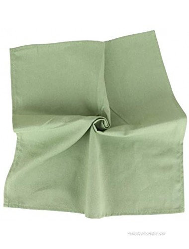 INFEI Solid Color Cotton Dinner Cloth Napkins Set of 12 17 x 17 inches for Events & Home Use Olive