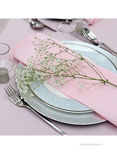 Kadut Cloth Napkins 17 x 17 Inch Pink Solid Washable Polyester Dinner Napkins Set of 12 Napkins with Hemmed Edges Great for Weddings Parties Holiday Dinner & More