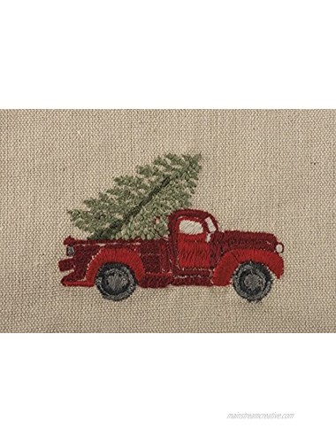 Primitives by Kathy Stitch Art Dinner Napkins Set Truck with Christmas Tree