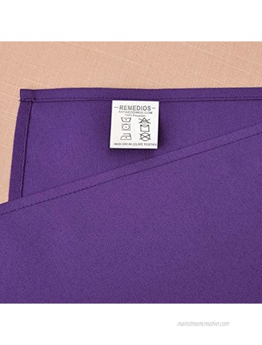 Remedios Purple Polyester Cloth Napkins 17 x 17 Inch Soft Washable Dinner Napkins Set of 12 Pieces Hemmed Edges Table Napkins for Wedding Party Restaurant
