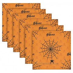 senya Halloween Cloth Napkins Set of 6 20 Inch Spider Web Halloween Square Premium Polyester Table Linen for Halloween Dinner Parties