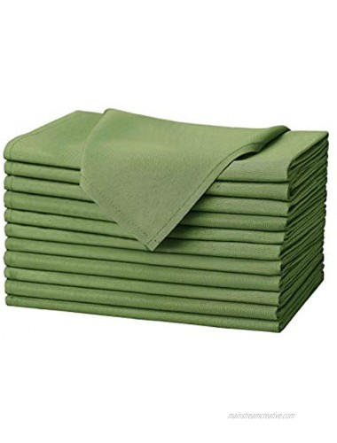 Talvania Cloth Dinner Napkins 12 Pack Luxuriously Soft & Hotel Quality Cotton Napkins Brilliant Fabric Napkins 18” X 18” Perfect for Events Hotel & Home Use Olive Green