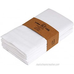 Urban Villa White 18 By 18 Inches Casement Weave Ultra Soft Premium Quality Dinner Napkins 100% Cotton Set of 12 White Cloth Napkins with Mitered Corners Durable Hotel Quality Pre-washed.