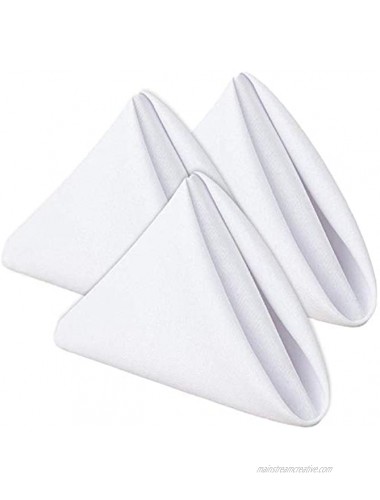 Wealuxe White Restaurant Cloth Napkins 17 x 17 Inch 24 Pack
