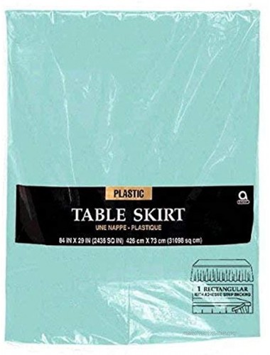 Amscan 77025.121 Robin's-egg Blue Pleated Plastic Table Skirt | Party Tableware