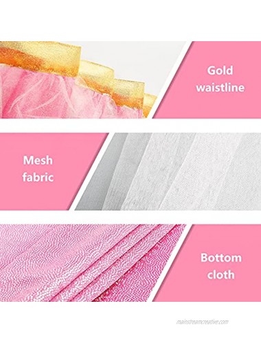 Lifancy 14ft Pink Tulle Table Skirt for Rectangle or Round Tables Tutu Table Skirt for Baby Shower Wedding Birthday Party Cake Dessert Table Decorations