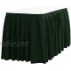 LinenTablecloth 21 ft. Accordion Pleat Polyester Table Skirt Hunter Green