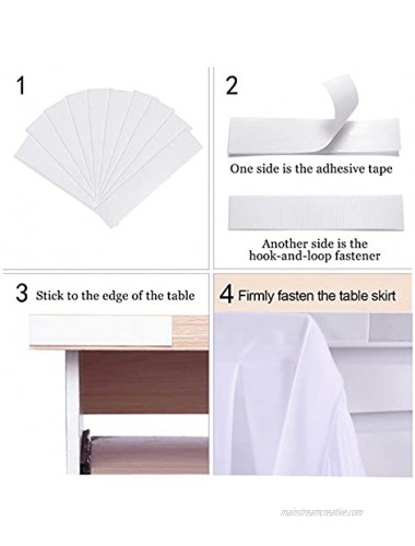 Little Funny 6ft White Polyester Pleated Table Skirts for Wedding Bridal Shower Baby Shower Banquet Gender Reveal Party Table Decorations for Rectangle Tables