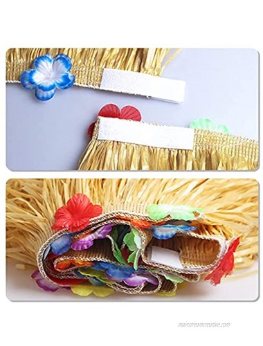 OXISI Hawaiian Party Decorations Set with Grass Table Skirt Hawaiian leis Palm Leaves Hibiscus Flowers Paper Pineapples Umbrellas Flamingos Pineapples Toppers 3D Fruit Straws Luau Party Decorations