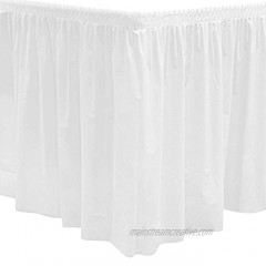 Party Essentials Plastic Table Skirt 96" Length x 29" Width White Case of 6