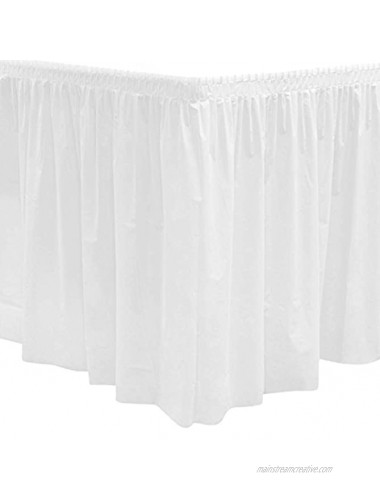 Party Essentials Plastic Table Skirt 96 Length x 29 Width White Case of 6