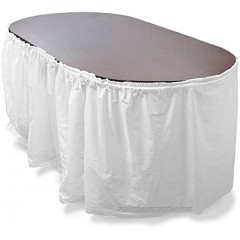 Pudgy Pedro's 14' Reusable Plastic Table Skirt Extends to Over 20' Party Supplies White