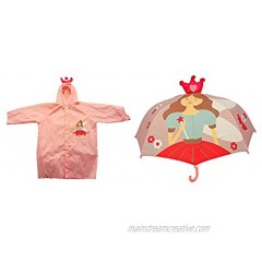 Rainstoppers Pink Princess Child Raincoat & Princess POPUP Raincoat Umbrella Set 2 Piece