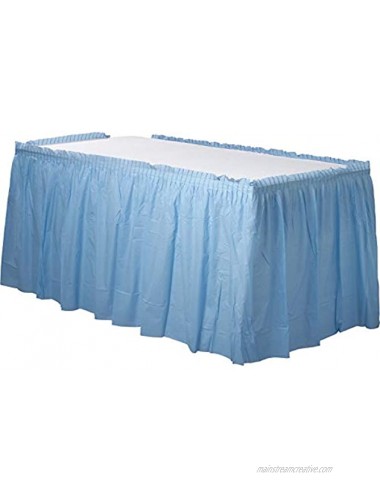 Rectangular Pastel Blue Plastic Table Skirt | Party Tableware
