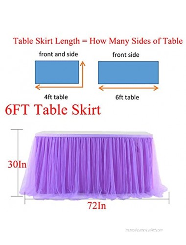 Table Skirt Baby Shower Tulle Curly Willow Table Skirting Rectangle Tutu Table Decoration Table Cloth for Birthday Party,Gender Reveal Wedding