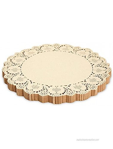12 inch Round Paper Doilies Doily Placemats for Tables Wedding Parties Brown 250 Pack