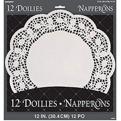 12 White Paper Doilies 12ct