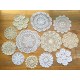 12Pcs Hand Crochet Lace Doilies Handmade Round Cotton Lace Table Placemats Coasters Varied Sizes 6-13 Inches White and Beige 12 Pcs