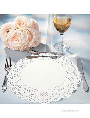150 Pcs Disposable Lace Paper Doilies 3 Assorted Sizes 6.5 8.5 and10.5 inch 50 Each for Wedding Tableware Decoration