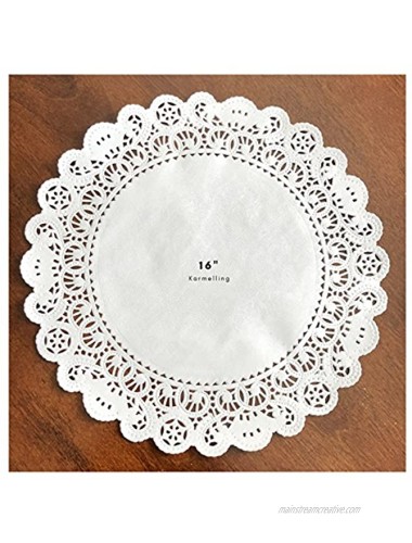 50Pcs White Normandy Lace Paper Doilies Round 16 Inch