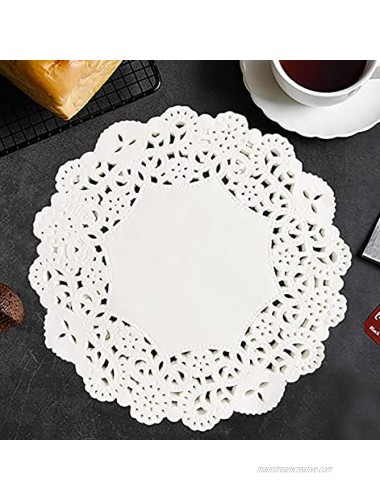 6-1 2 Paper Doilies Round Lace Doilies Paper 100Pcs Decorative Paper Placemats Bulk for Wedding Tableware Decoration Party