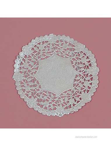 6 Inch Silver Round Lancaster Paper Doilies 100 Count