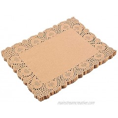 Brown Lace Paper Doilies Rectangle Placemats for Decoration 15.5 x 11.7 In 100 Pack