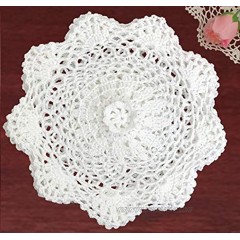 Creative Linens 6PCS 8 Round Crochet Lace Doily White 100% Cotton Handmade Set of 6 Pieces