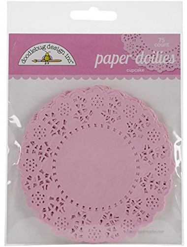 Doodlebug Cupcake Doilies 4.5-Inch 75-Pack Pink