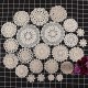 GIFOYO 24 Pcs Hand Crochet Lace Doilies Handmade Vintage Round Lace Doilies Cotton Crocheted Lace Doilies for Table Decoration Varied Sizes 2-7 inches Beige