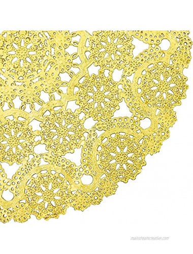 Gold Round Medallion Paper Lace Doilies 12 in 60 Pack