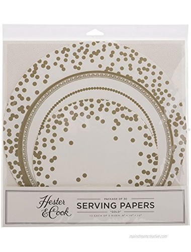 Gold Serving Papers Set of 30 in 3 Sizes American Made