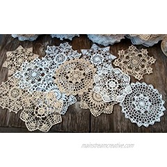 Granny's Hutch New lot of 12 Hand Crochet Doilies 7 White & Natural Vintage Wedding Tea Party