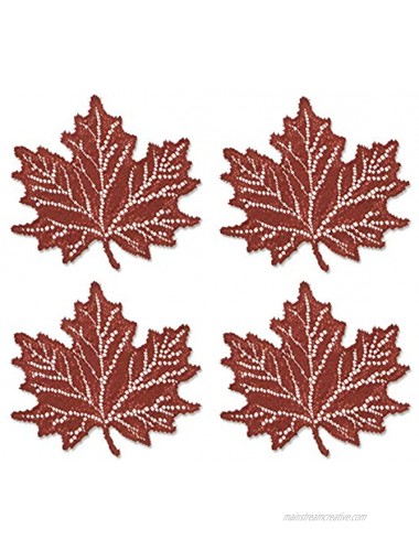 Heritage Lace Leaf Doily 7 x 8 Dark Paprika 4 Count
