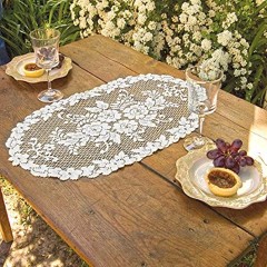 Heritage Lace Victorian Rose Doily 13" x 24" White 4 Count