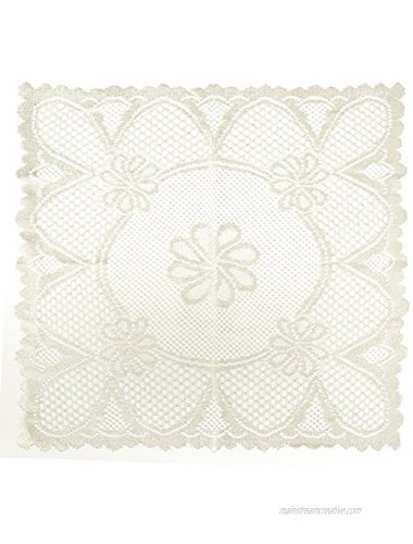 Home-X Vintage Style Square Lace Doilies. Cream or White Cream