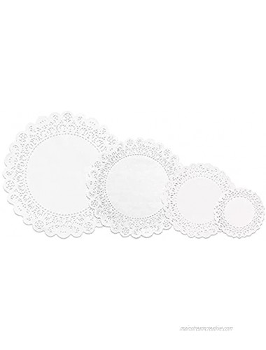 Hygloss Products White Round Doilies- Assorted Size Decorative Doily Pack Made in the USA 96 Pieces