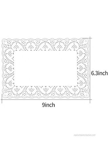 Lace Doilies Paper Rectangular 100 Pieces White Square Lace Paper Placemats for Tables Cake Baking Wedding Decoration 6.3 x 9…