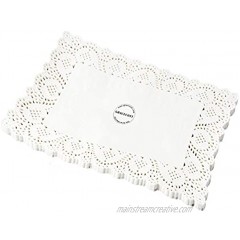 Lace Doilies Paper Rectangular 100 Pieces White Square Lace Paper Placemats for Tables Cake Baking Wedding Decoration 6.3 x 9…