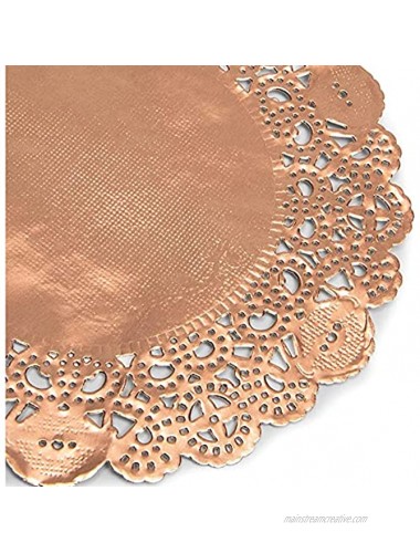 Lace Paper Doilies Rose Gold Foil Decorations for Crafts 6 In 200 Pack