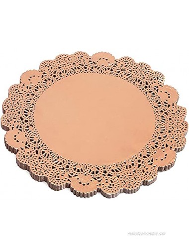 Lace Paper Doilies Rose Gold Foil Placemats 10 in 100 Pack