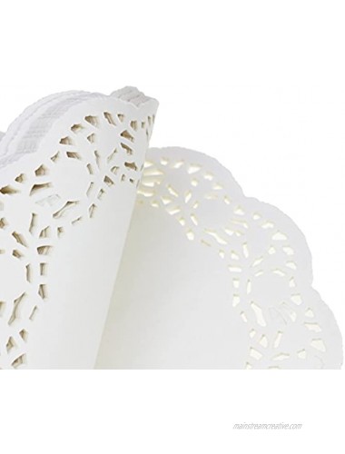 LJY 100 Pieces White Lace Round Paper Doilies Cake Packaging Pads Wedding Tableware Decoration 12 Inch