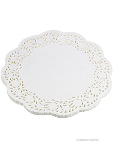 LJY 100 Pieces White Lace Round Paper Doilies Cake Packaging Pads Wedding Tableware Decoration 12 Inch