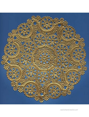Royal Consumer Lace Round Foil Doilies Gold 6-Inch Pack of 18 B26509