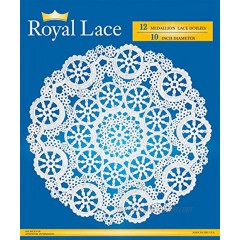 Royal Medallion Lace Round Paper Doilies 10-Inch Pack of 12 B23005