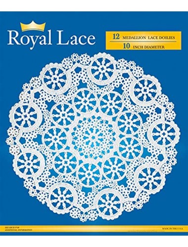 Royal Medallion Lace Round Paper Doilies 10-Inch Pack of 12 B23005